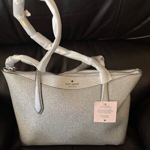 Brand New Kate Spade Silver Sparkle Tote
